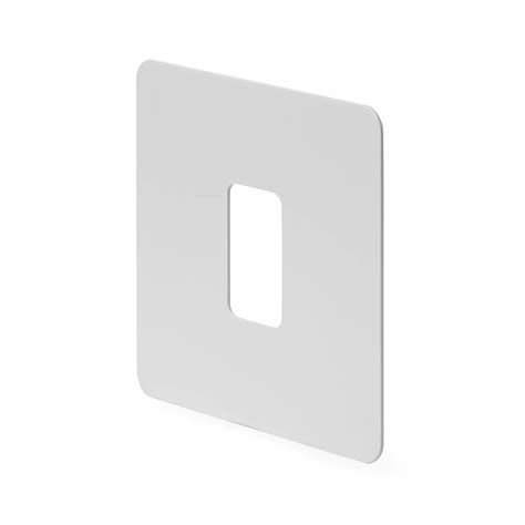 The Eldon Collection Flat Plate White Metal 1 Gang Grid Plate Screwless