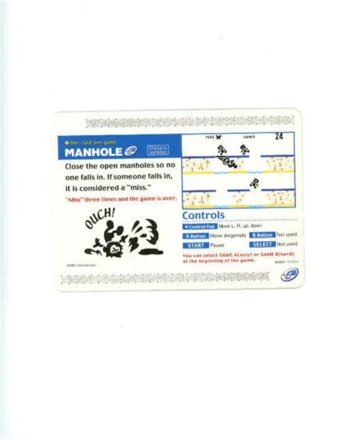 2002 Nintendo E Reader Game And Watch Collection Manhole Card Gameboy