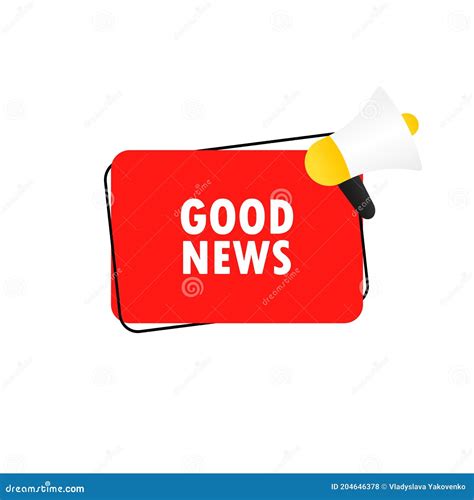 Good News Banner Announcement Megaphone With Good News Message In
