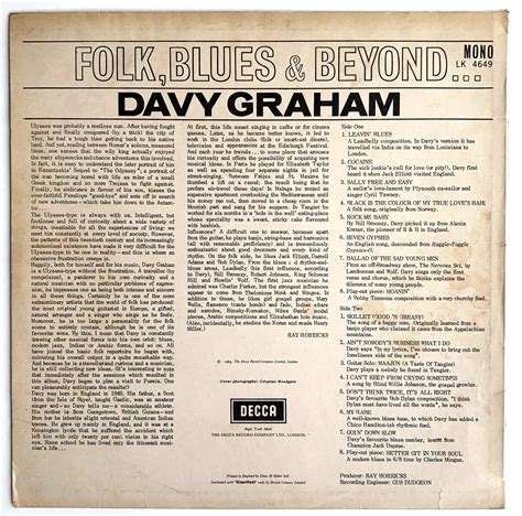 Davy Graham 1965 Uk 1st Press “folk Blues And Beyond” Near Mint