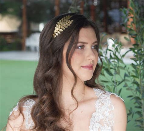 Bridal Laurel Leaf Gold Halo Crown Greek Goddess Olive Headpiece Wedding Crown Headband Roman