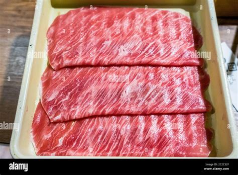 Premium Japanese Raw Beef And Pork Meat Set Ready To Cook Shabu Shabu