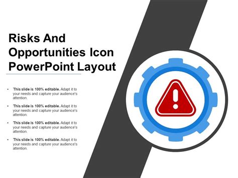 Risks And Opportunities Icon Powerpoint Layout Powerpoint Slide