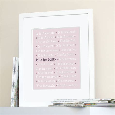 Personalised Alphabet Art Print By Tillybob And Me