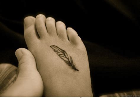 60 Beautiful Feather Tattoos On Foot Tattoo Designs