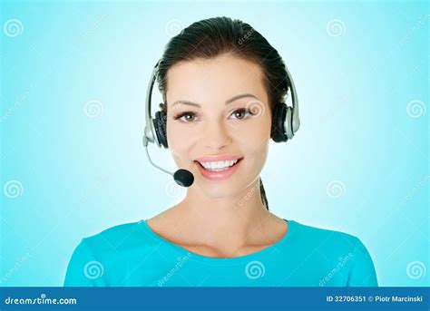 Beautiful Young Call Center Assistant Stock Image Image Of Adult