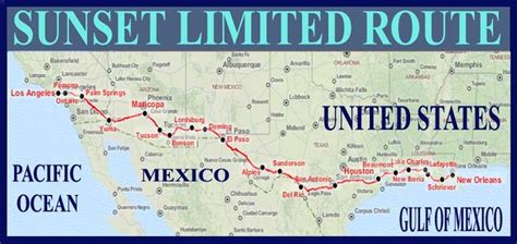 Amtrak Sunset Limited Route Map Route Map Route Dream Vacations