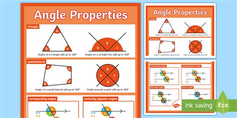 Properties Of Angles Large Poster Teacher Made