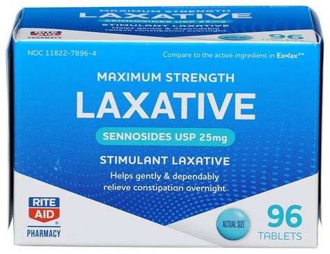 Buy Rite Aid Maximum Strength Laxative Sennosides Usp Tablets 25 Mg 96 Count Constipation
