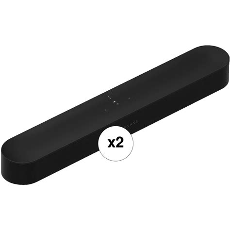 Sonos Beam Soundbar Pair Kit Black Gen 2 Pair B H Photo