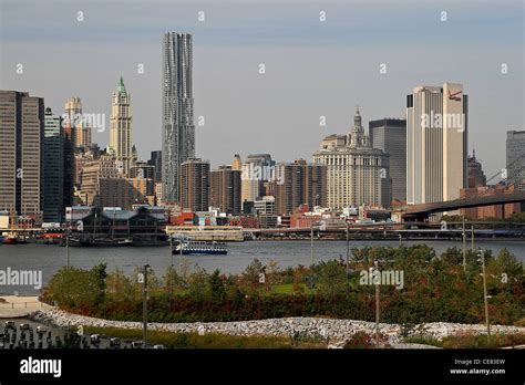 A View Of Manhattan And Brooklyn Bridge Park From The Brooklyn Heights