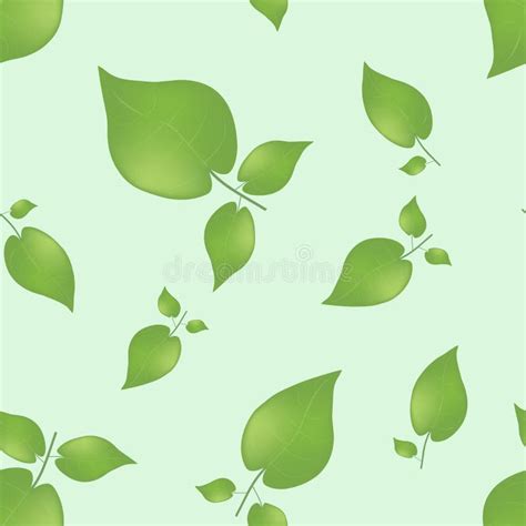 Vector Seamless Pattern Of Green Leaves On A Green Background Stock