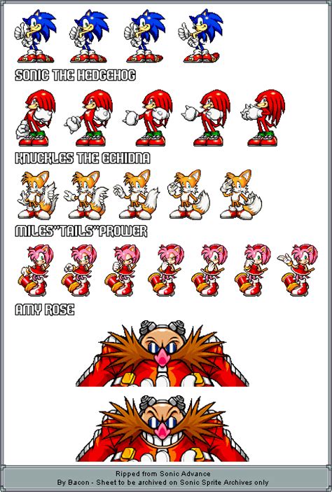 The Spriters Resource Full Sheet View Sonic Advance Large Sprites