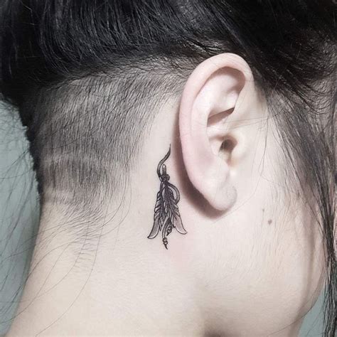 Behind The Ear Tattoo Feathers Tattoos Art Tattoo Tattoos For Women