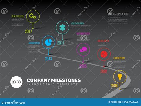 Infographic Timeline Template With Pointers Vector Illustration