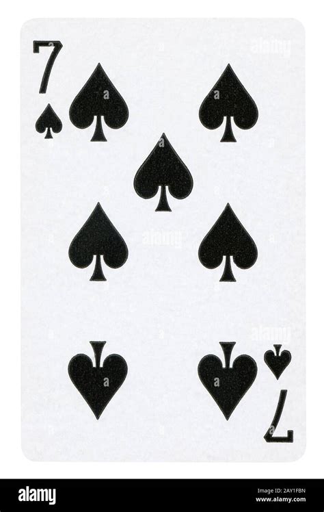 Seven Of Spades Vintage Playing Card Isolated On White Clipping Path