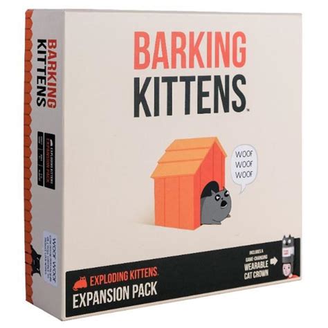 The exploding kittens card game is a cat themed version of russian roulette where the objective keep game night fresh with barking kittens. Barking Kittens Expansion Pack for Exploding Kittens Card Game| Best Party Card Games for All Ages