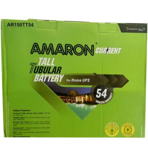 Amaron 150Ah Battery Current AR150TT54 Tall Tubular Price In Chennai
