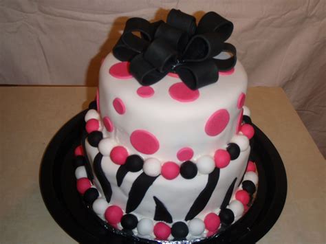 Hot Pink Zebra And Polka Dot Birthday Cake CakeCentral Com