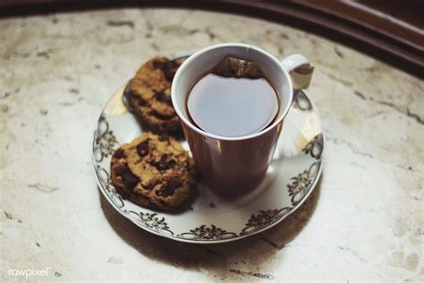 Hot Cup Of Tea And Cookies Free Image By Tea Biscuits