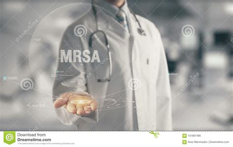 Doctor Holding In Hand Mrsa Stock Image Image Of Antibiotic