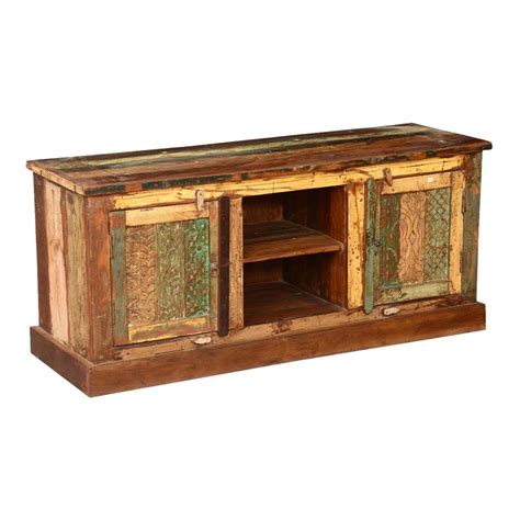 Solid wood bedroom rustic entertainment centers & tv stands. Pioneer Rustic Reclaimed Wood Open Shelf Media TV Stand ...