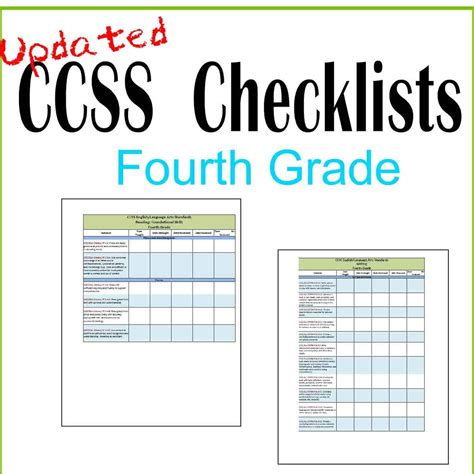 Updated 4th Grade Ccss And I Can Checklists The Curriculum Corner 4 5 6