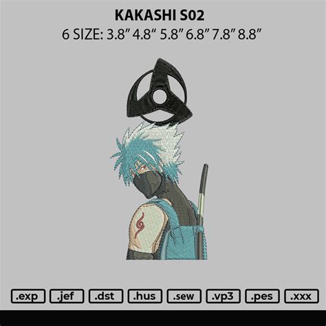 Kakashi S02 Embroidery File 6 Sizes Embropedia