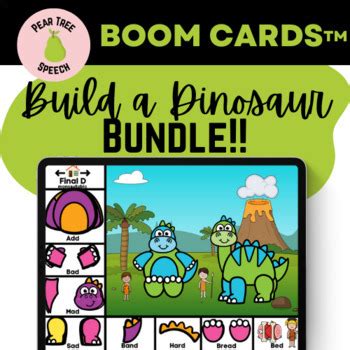 Build A Dinosaur BOOM Cards Bundle All Sounds Speech Therapy