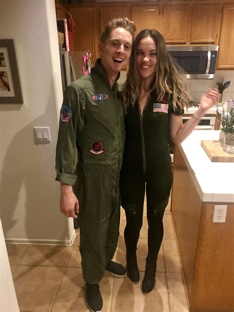 Goose And Maverick From Top Gun Homemade Halloween Couples Costumes