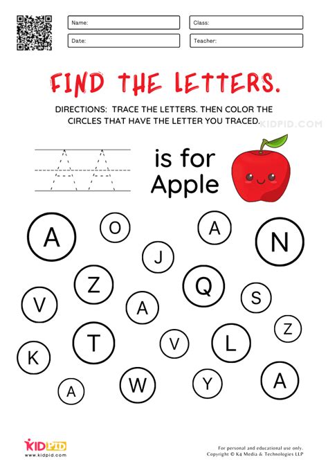 Find The Letter A Worksheet Worksheets For Kindergarten