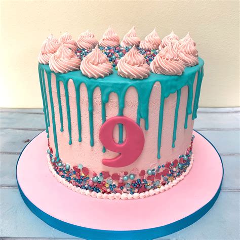 Pink And Blue Drip Cake Drip Cakes Cake Amazing Cakes