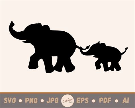Mom And Baby Elephant Svg Cutting Files For Cricut Etsy Australia