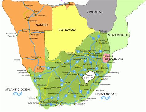 Suncape Accommodations Clickable Map Of Southern Africa