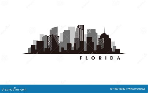 Florida Skyline And Landmarks Silhouette Vector Stock Vector