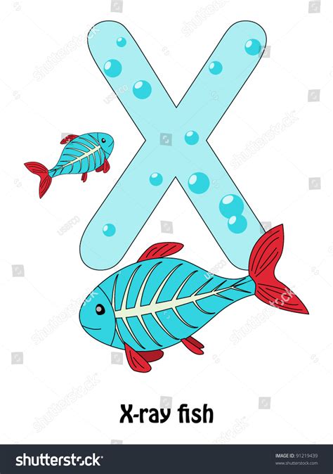 English alphabet with picture letter a. Letter "X" And X-Ray Fish - Alphabet For Children Stock ...