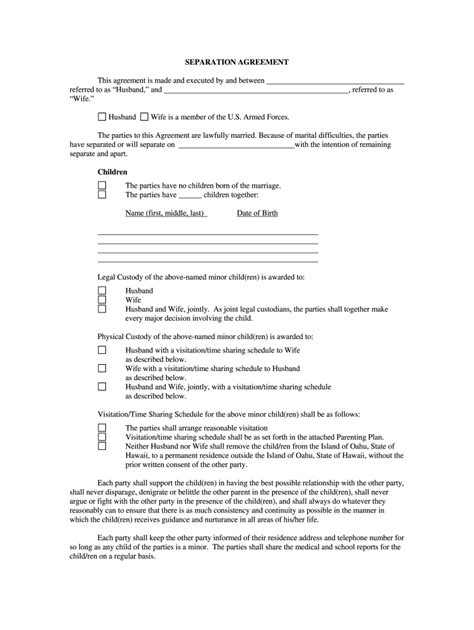 A separation agreement is not required to legally separate. Free Separation Agreement Template Nc | Master Template