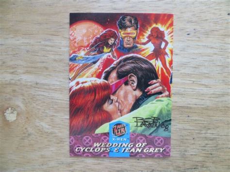 1994 Fleer Ultra X Men Cyclops Jean Grey Wedding Card 125 Signed Bob