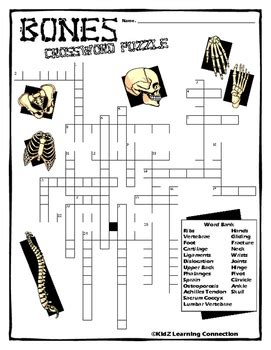 Complete the crossword, then click on check to check your answer. Science Crossword: Bones and Joints by KidZ Learning ...