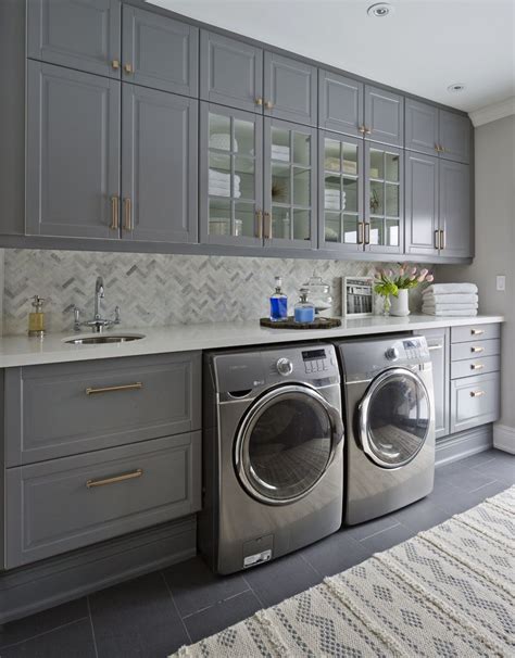 Gray And White Laundr Room Reno Worth Interior Design Ltd Elegant