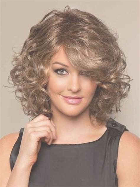 Medium Length Curly With Long Bangs Mid Length Curly Hairstyles