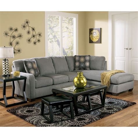 Zella Charcoal Sectional Living Room Set Signature Design By Ashley