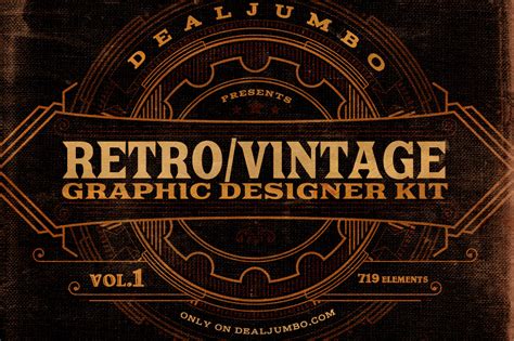 A graphic collection of vintage typography and design found at estate sales, antique stores, yard sales and other unlikely places. Retro/Vintage Graphic Designer Kit v.1 | Dealjumbo.com ...