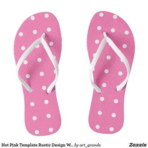 hot pink template rustic design white dotted trend flip flops zazzle hot pink flip flops