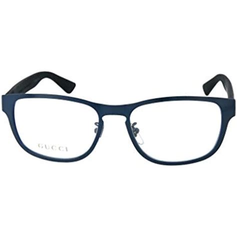 New Gucci Gg0175o 003 Blue And Matte Black Eyeglasses 54mm With Gucci