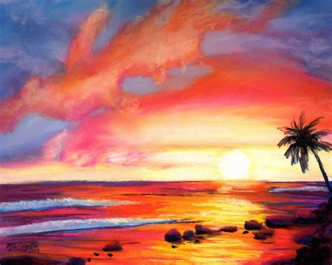Kauai Sunset Kauai Seascape Print Beach Sunset Art Kauai Art Hawaii