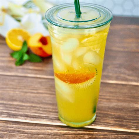 Easy Iced Peach Green Tea Lemonade Recipe Starbucks Copycat • The