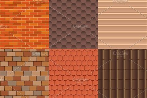 Roof Texture Vector Set Texture Vector Rooftop Design Ceramic Texture