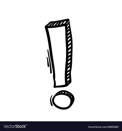 Doodle Exclamation Mark Symbol Royalty Free Vector Image