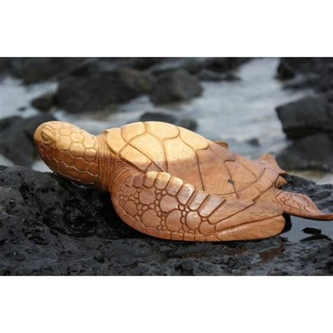 Hawaiian Sea Turtle Carving In Hawaiian Sea Turtle Carving